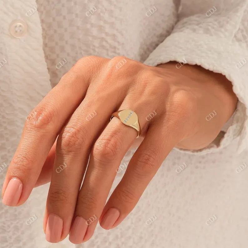0.06CTW Lab Grown Diamond Signet Ring