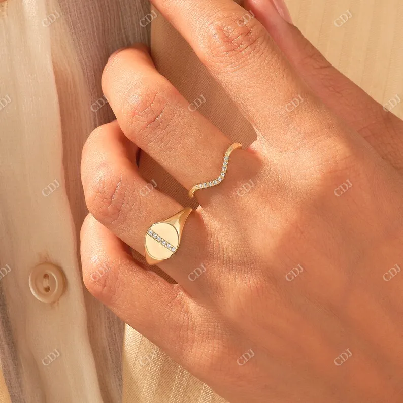 0.06CTW Lab Grown Diamond Signet Ring