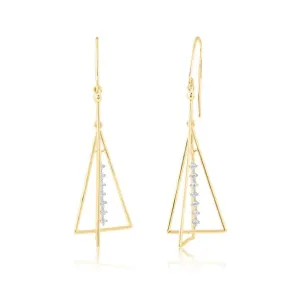 1/10 CTW Diamond Drop & Dangle Earrings in 10KT Yellow Gold
