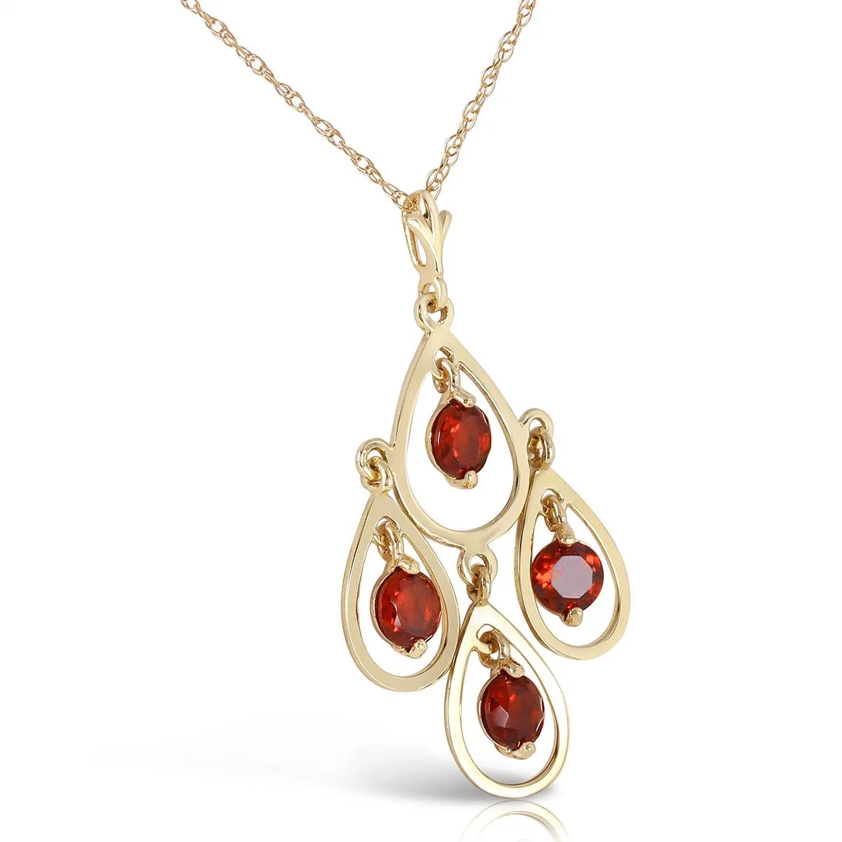 1.2 Carat 14K Solid Yellow Gold Lyrical Visionary Garnet Necklace