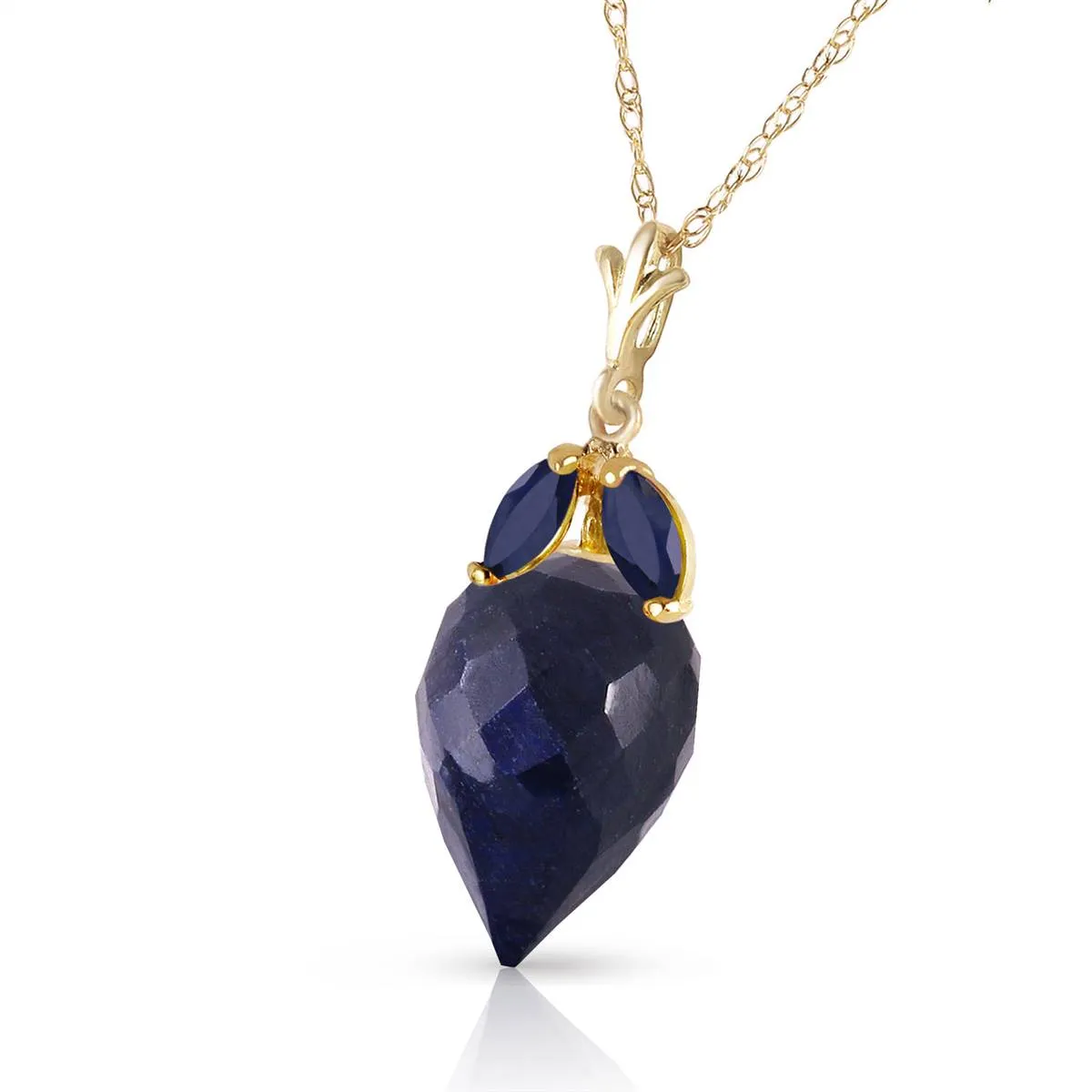 13.4 Carat 14K Solid Yellow Gold Bedtime Story Sapphire Necklace