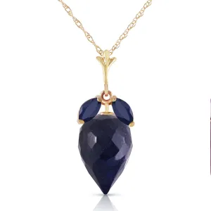 13.4 Carat 14K Solid Yellow Gold Bedtime Story Sapphire Necklace