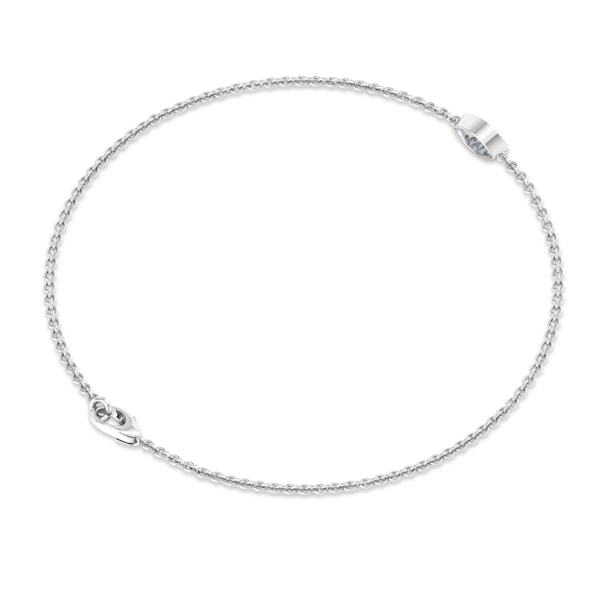 1/4 CT Bezel Set Marquise Zircon Solitaire Chain Bracelet