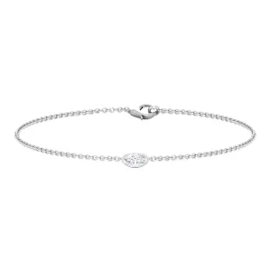 1/4 CT Bezel Set Marquise Zircon Solitaire Chain Bracelet