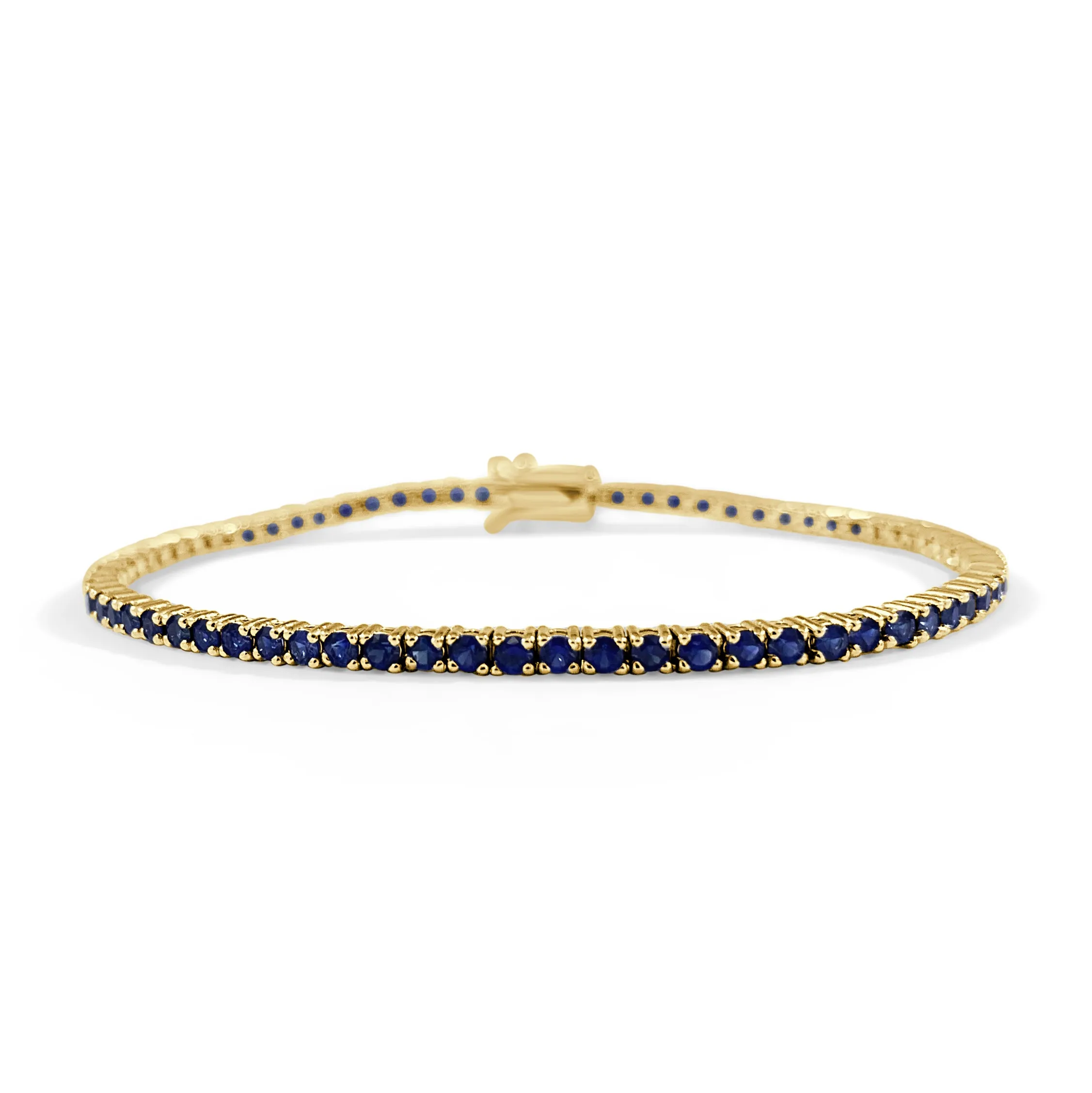 14k Gold & Sapphire Tennis Bracelet - 3.71ct