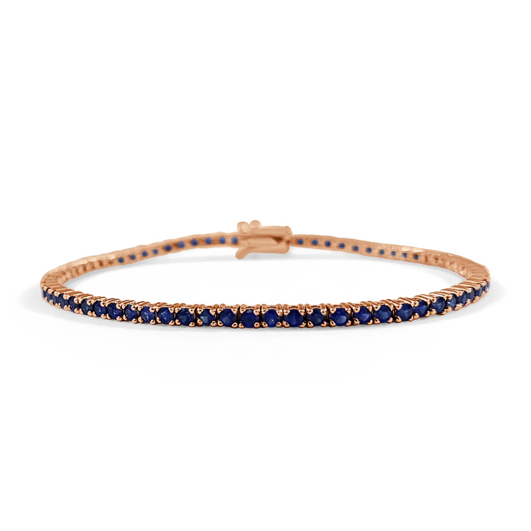 14k Gold & Sapphire Tennis Bracelet - 3.71ct