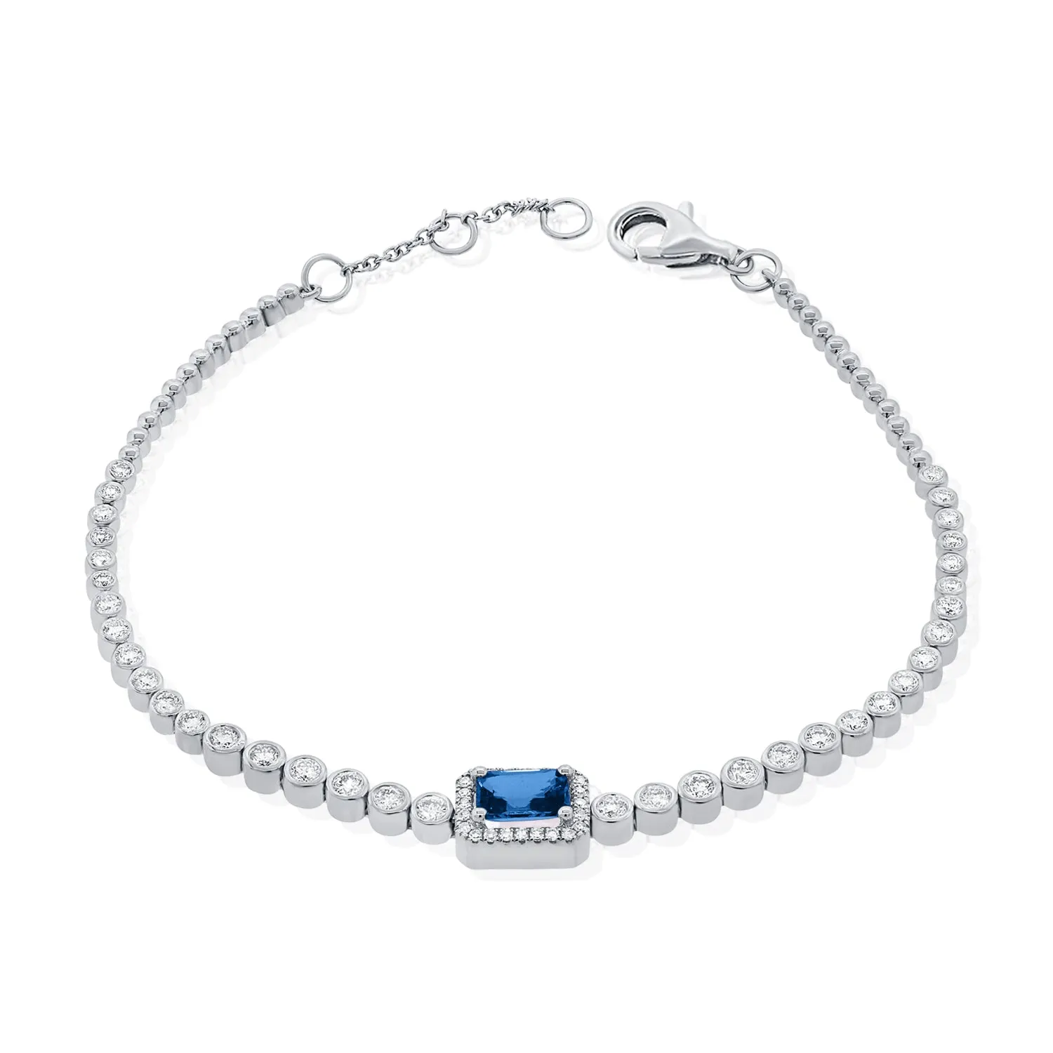 14k Gold, Blue Sapphire & Diamond Bracelet
