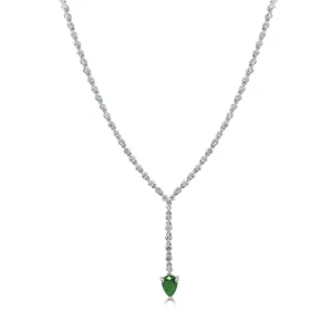 14k Gold Diamond & Gemstone Drop Necklace