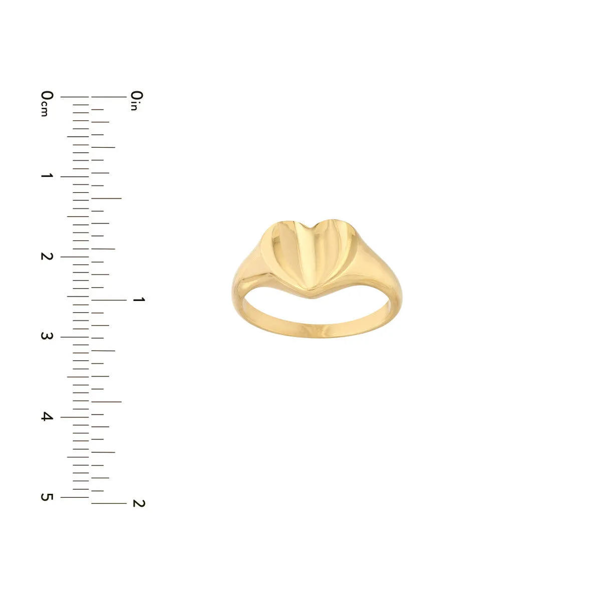 14k Gold Signet Heart Ring