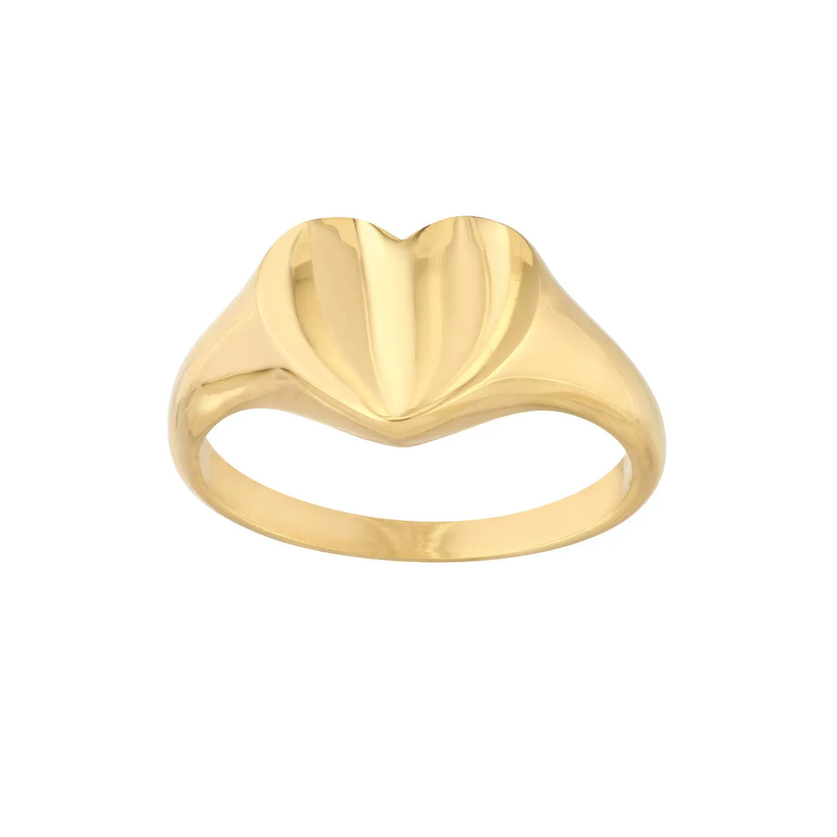 14k Gold Signet Heart Ring