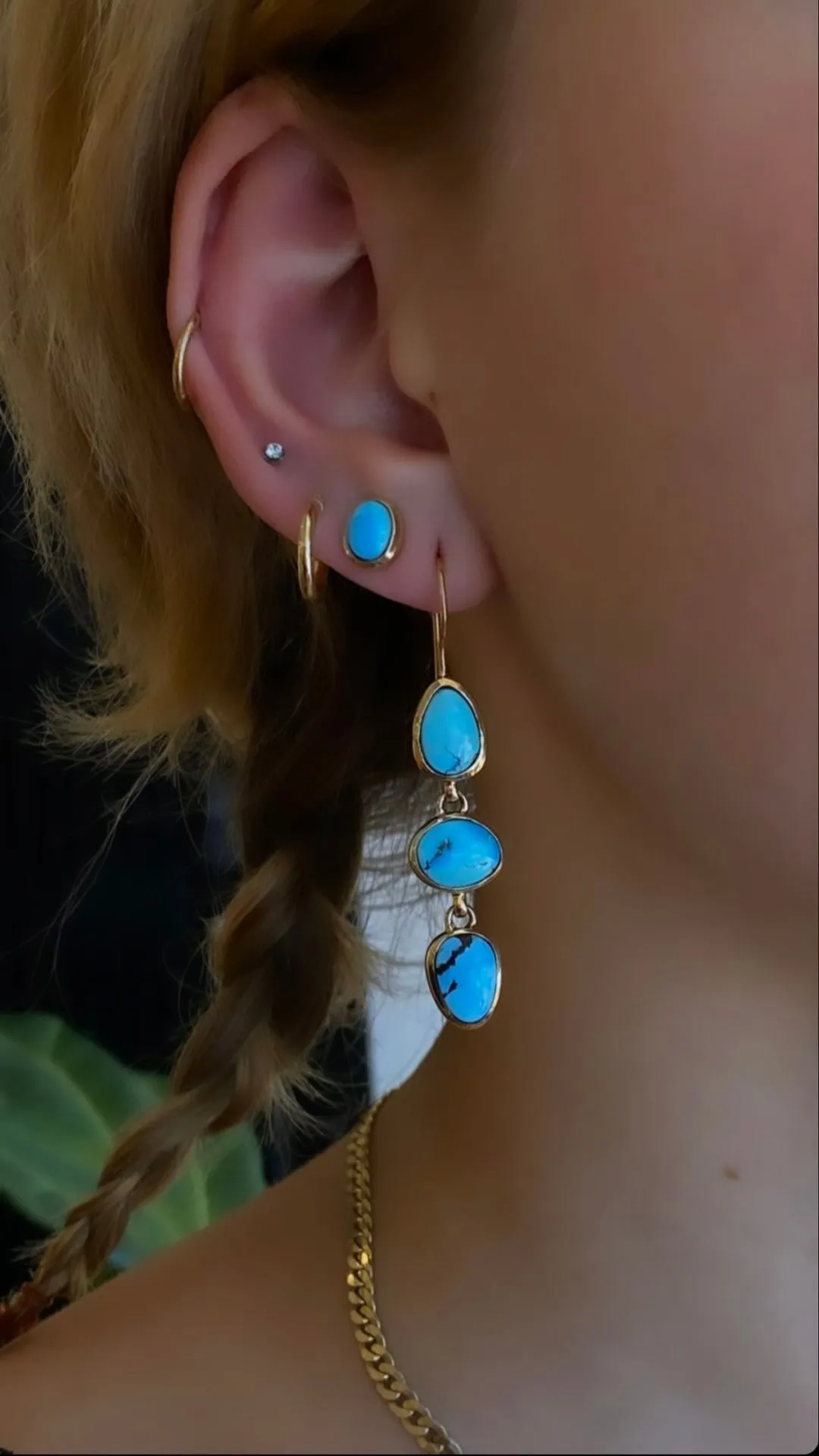 14K "Desert Skies" Vibrant Blue Turquoise Earrings