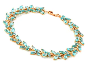 14K Solid Rose Gold Butterfly Bracelet w/ Blue Topaz