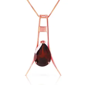 14K Solid Rose Gold Garnet Gemstone Genuine Royal Necklace