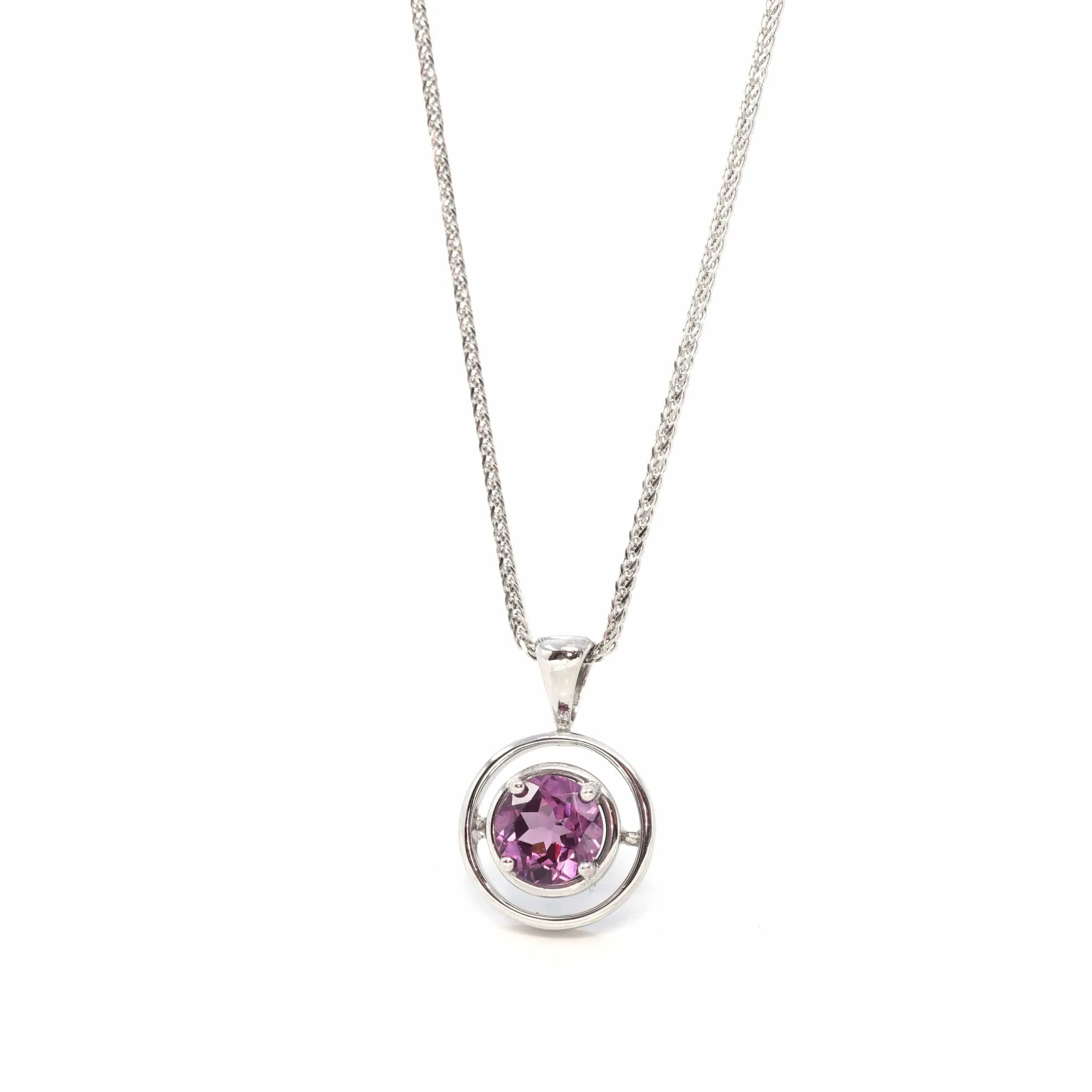 14k White Gold Genuine AAA Royal Peridot Pendant Necklace