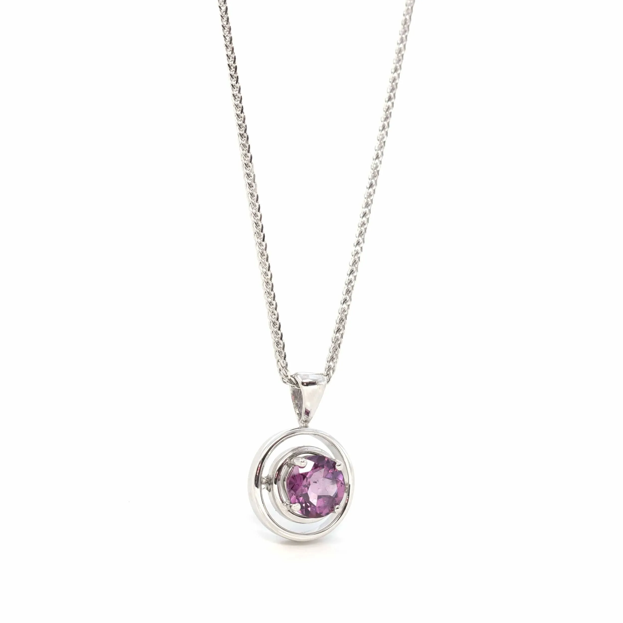 14k White Gold Genuine AAA Royal Peridot Pendant Necklace