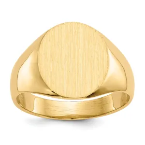 14k Yellow Gold Men's Polished Signet Ring