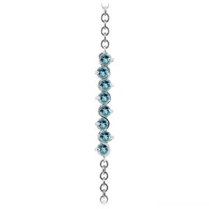 1.55 Carat 14K Solid White Gold Bracelet Natural Blue Topaz