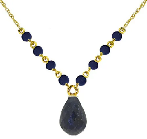 15.8 Carat 14K Solid White Gold In Abundance Sapphire Necklace