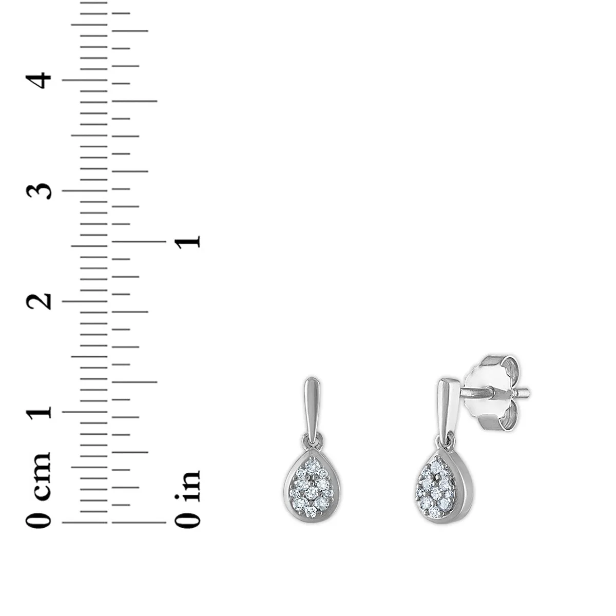 1/6 CTW Diamond Drop & Dangle Earrings in Sterling Silver