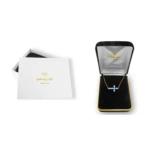 1.7 Carat 14K Solid Rose Gold Cross Bracelet Natural Blue Topaz