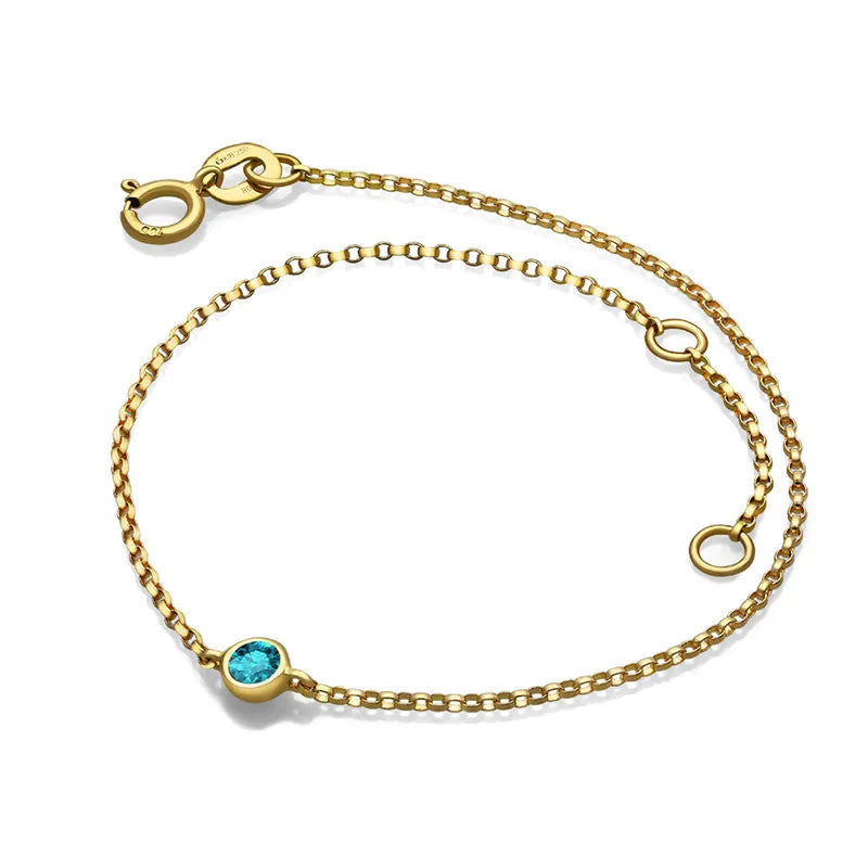 18k Gold December Birthstone Topaz Bracelet