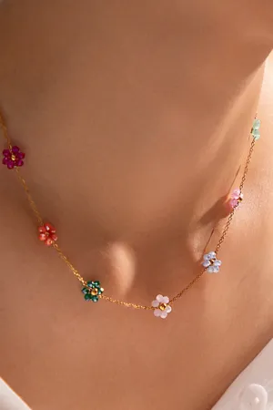 18k gold flower chain