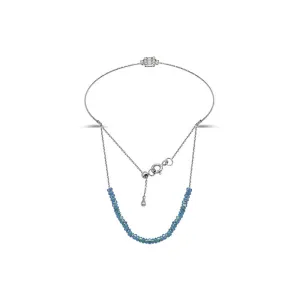 18k Gold Sapphire Beaded Bracelet with Diamond Bangle