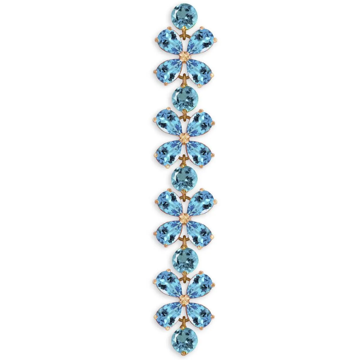 20.7 Carat 14K Solid Yellow Gold Bracelets Natural Blue Topaz