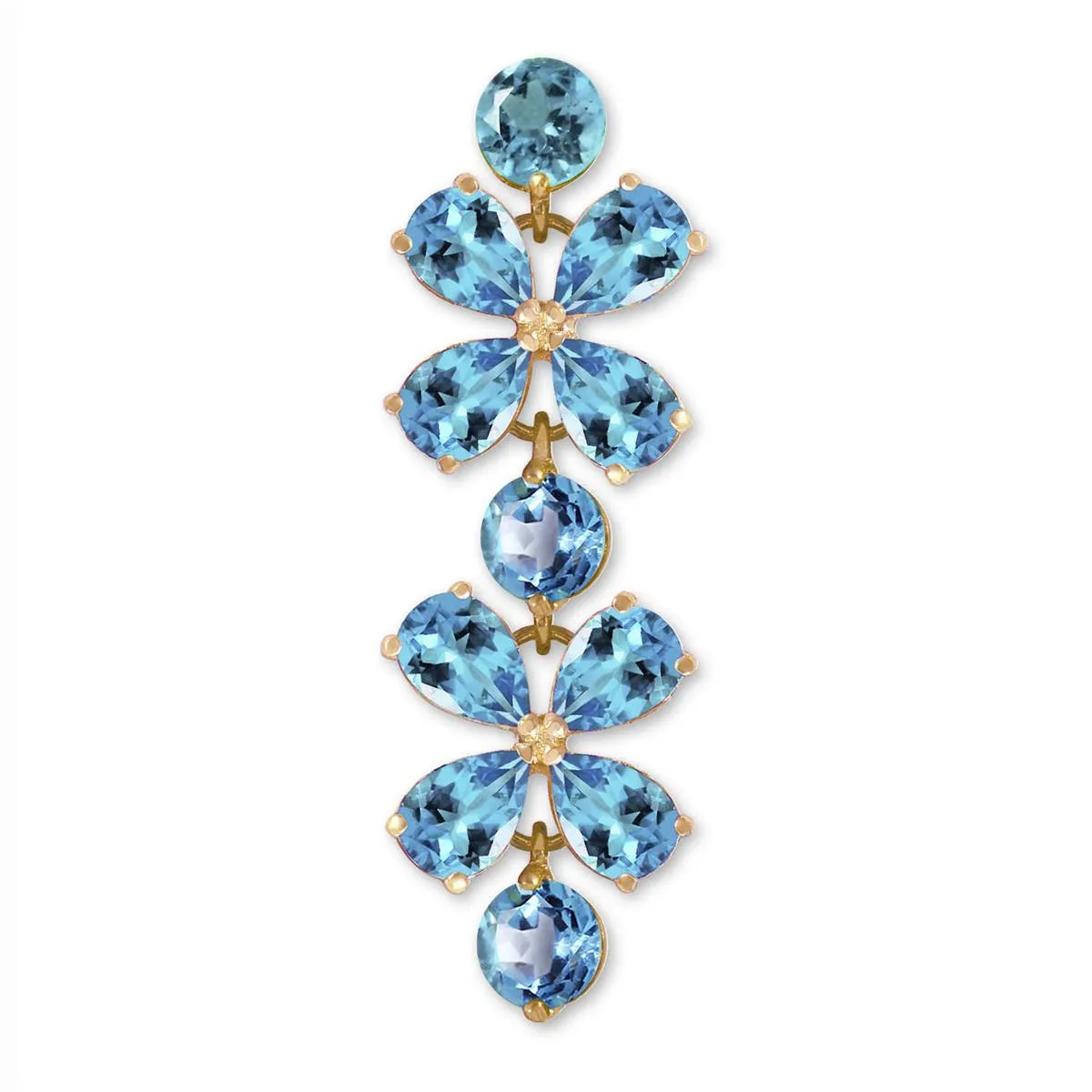 20.7 Carat 14K Solid Yellow Gold Bracelets Natural Blue Topaz
