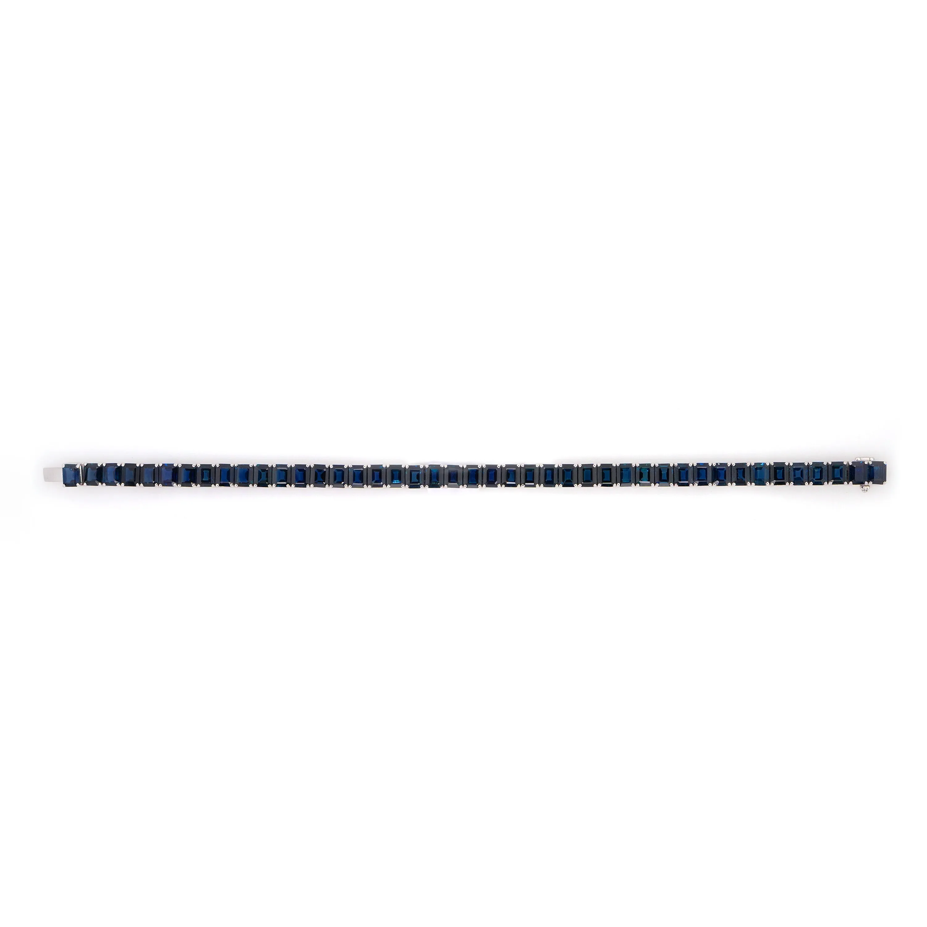 22.95 cts Octagon Blue Sapphire Tennis Bracelet