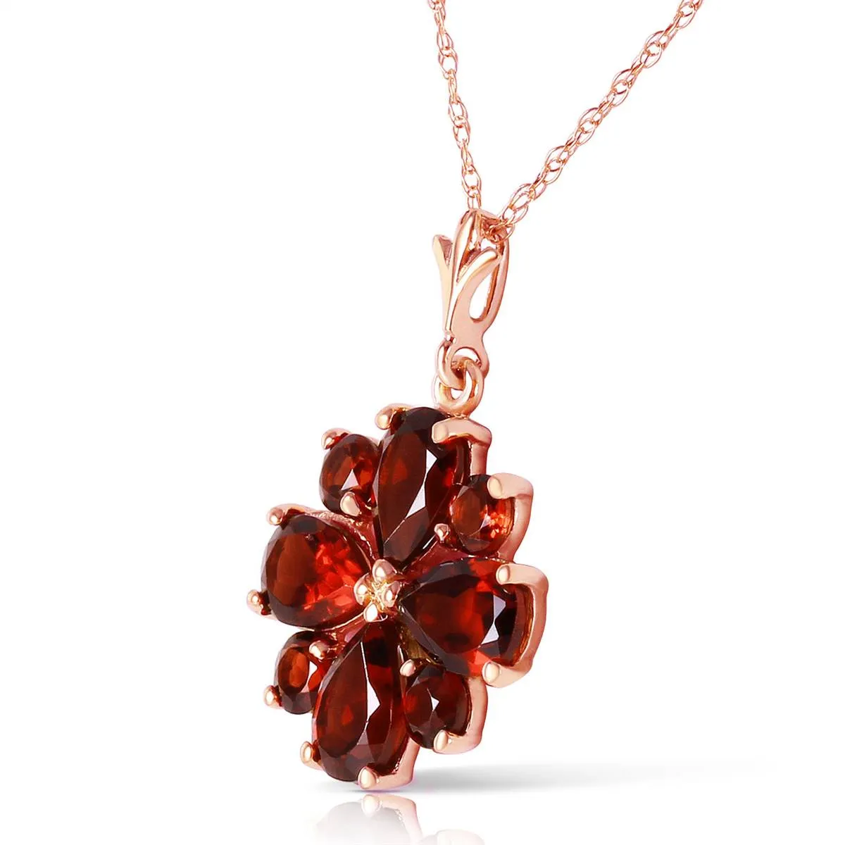2.43 Carat 14K Solid Rose Gold Winter Garnet Necklace