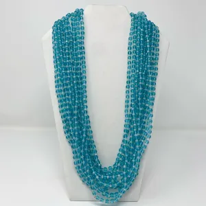 27" Turquoise Crystal Glass Beads Necklace (Dozen)