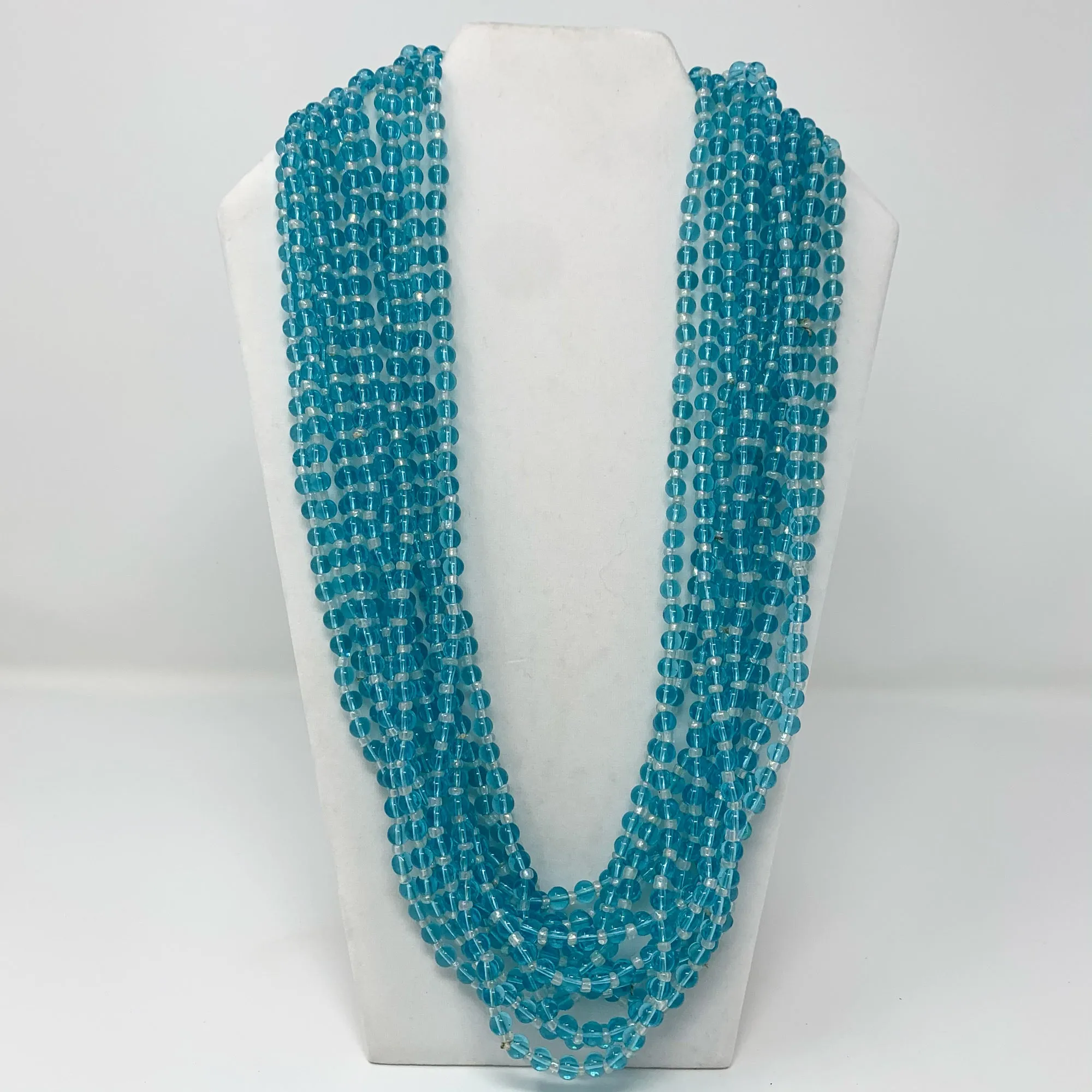 27" Turquoise Crystal Glass Beads Necklace (Dozen)