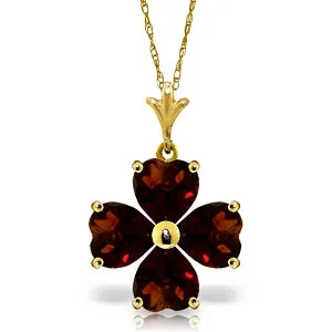 3.8 Carat 14K Solid Yellow Gold Femme Fatale Garnet Necklace