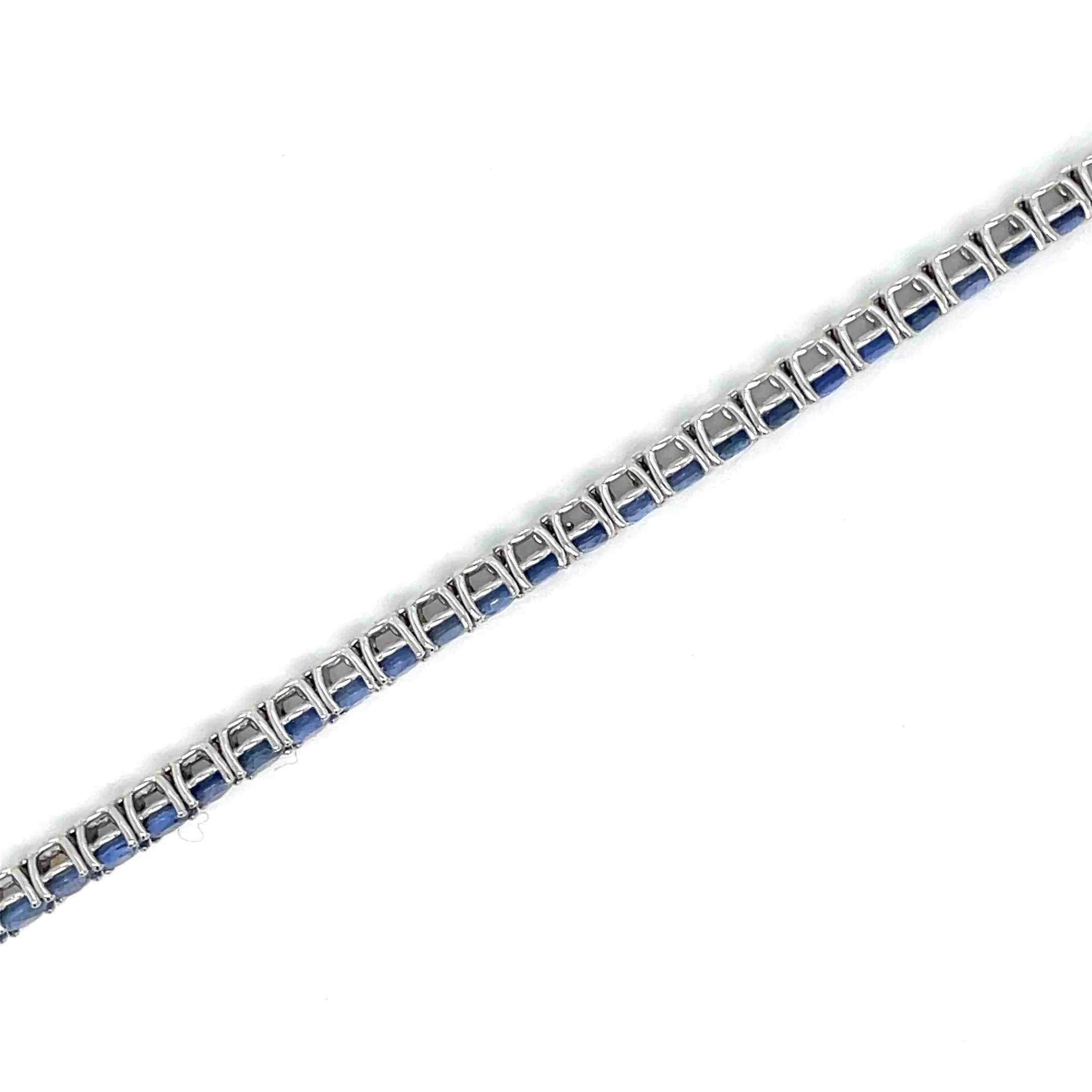 7 Carat Natural Blu Sapphire Gold Tennis Bracelet