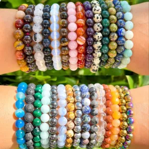 8 mm Gemstone Beaded Bracelet