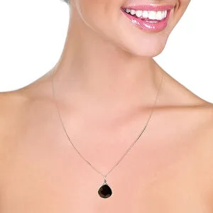 8.5 Carat 14K Solid White Gold Choreographed Garnet Necklace