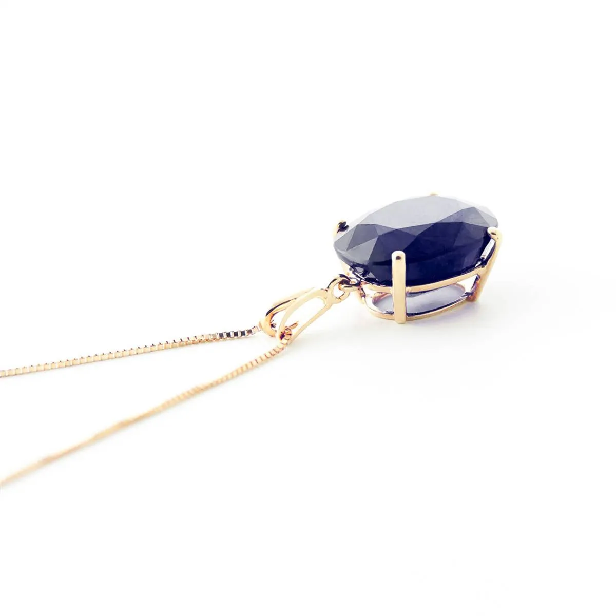 8.5 Carat 14K Solid Yellow Gold Necklace Natural Oval Sapphire