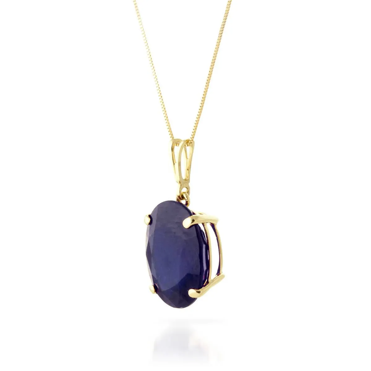 8.5 Carat 14K Solid Yellow Gold Necklace Natural Oval Sapphire