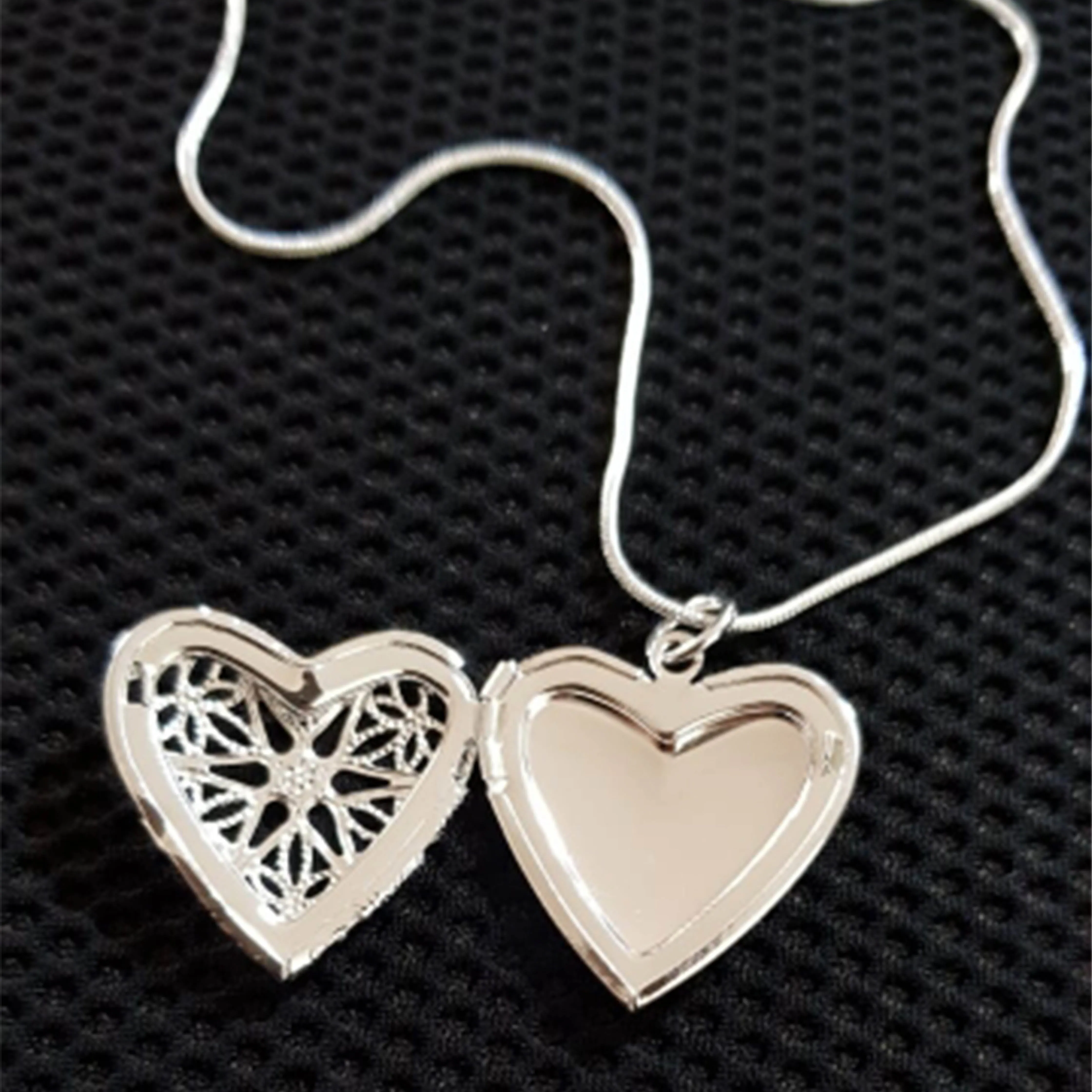 925 Sterling Silver Photo Frame Pendant Necklace