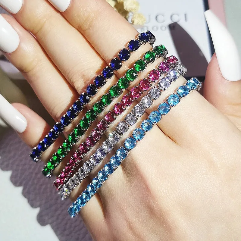 925 Sterling Silver Tennis Bangle Bracelet