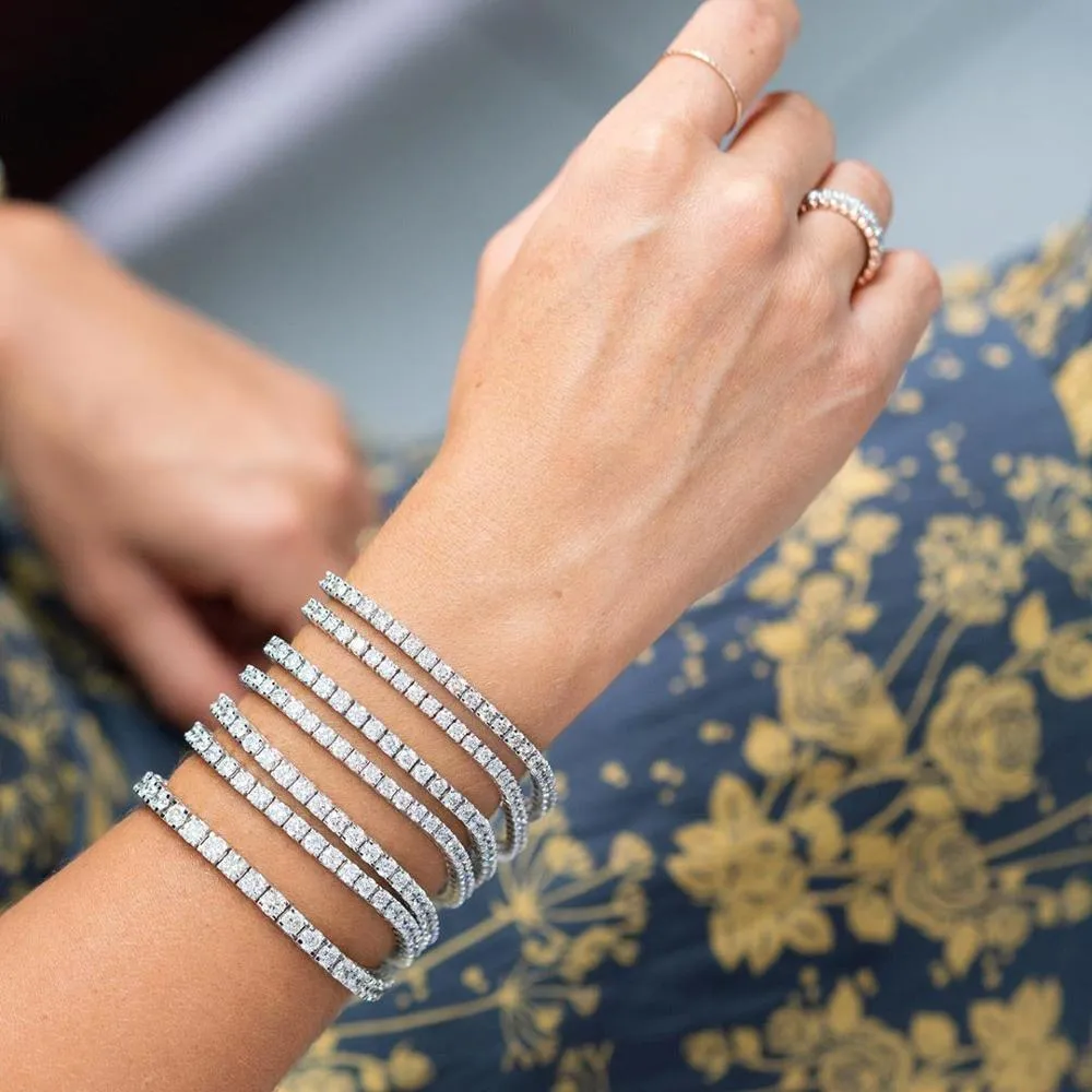 925 Sterling Silver Tennis Bangle Bracelet