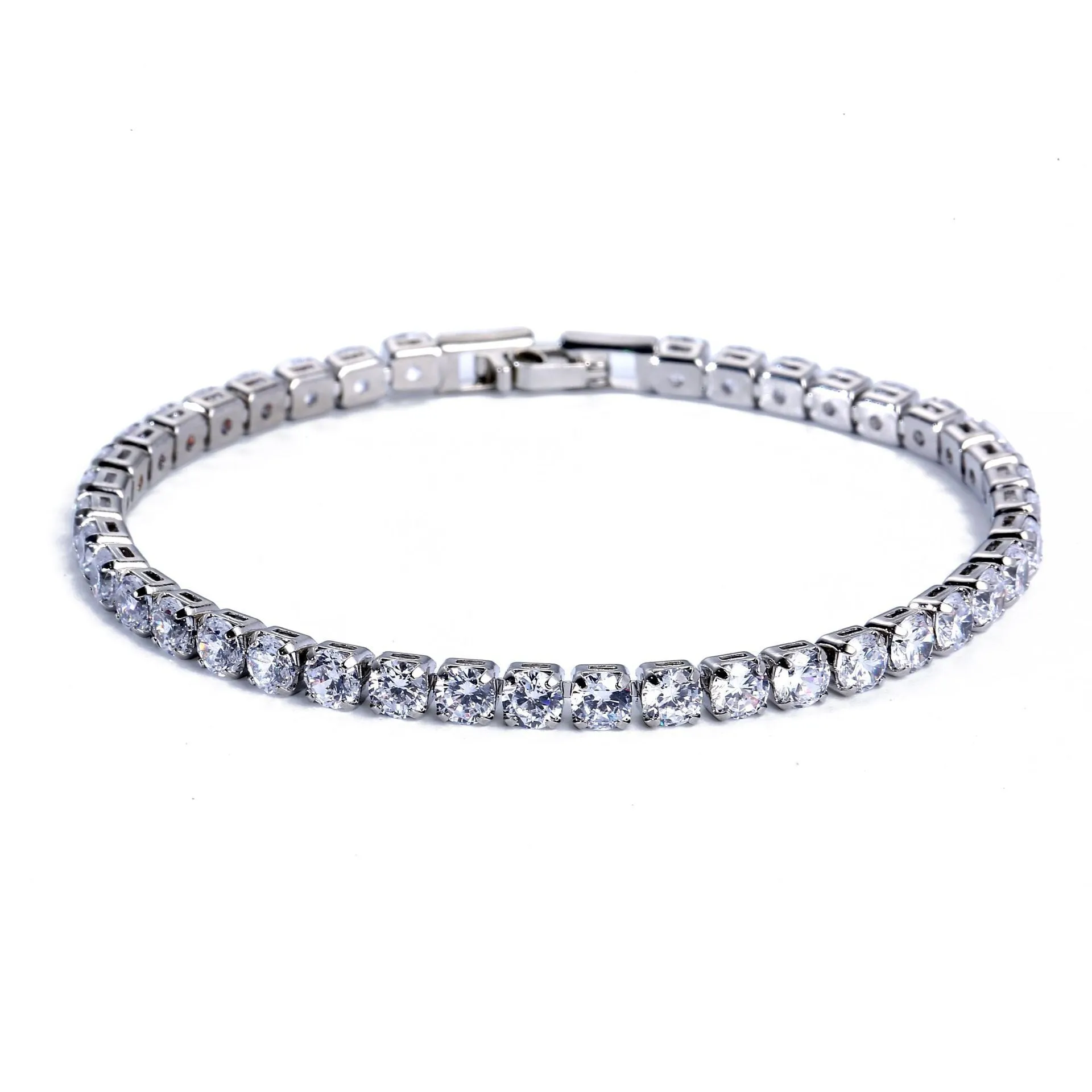 925 Sterling Silver Tennis Bangle Bracelet