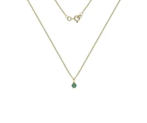 9ct Gold & 4mm Claw Set Emerald Pendant