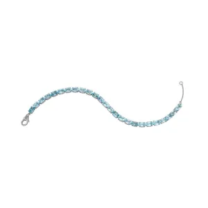 9ct White Gold Blue Topaz Tennis Bracelet GB476T