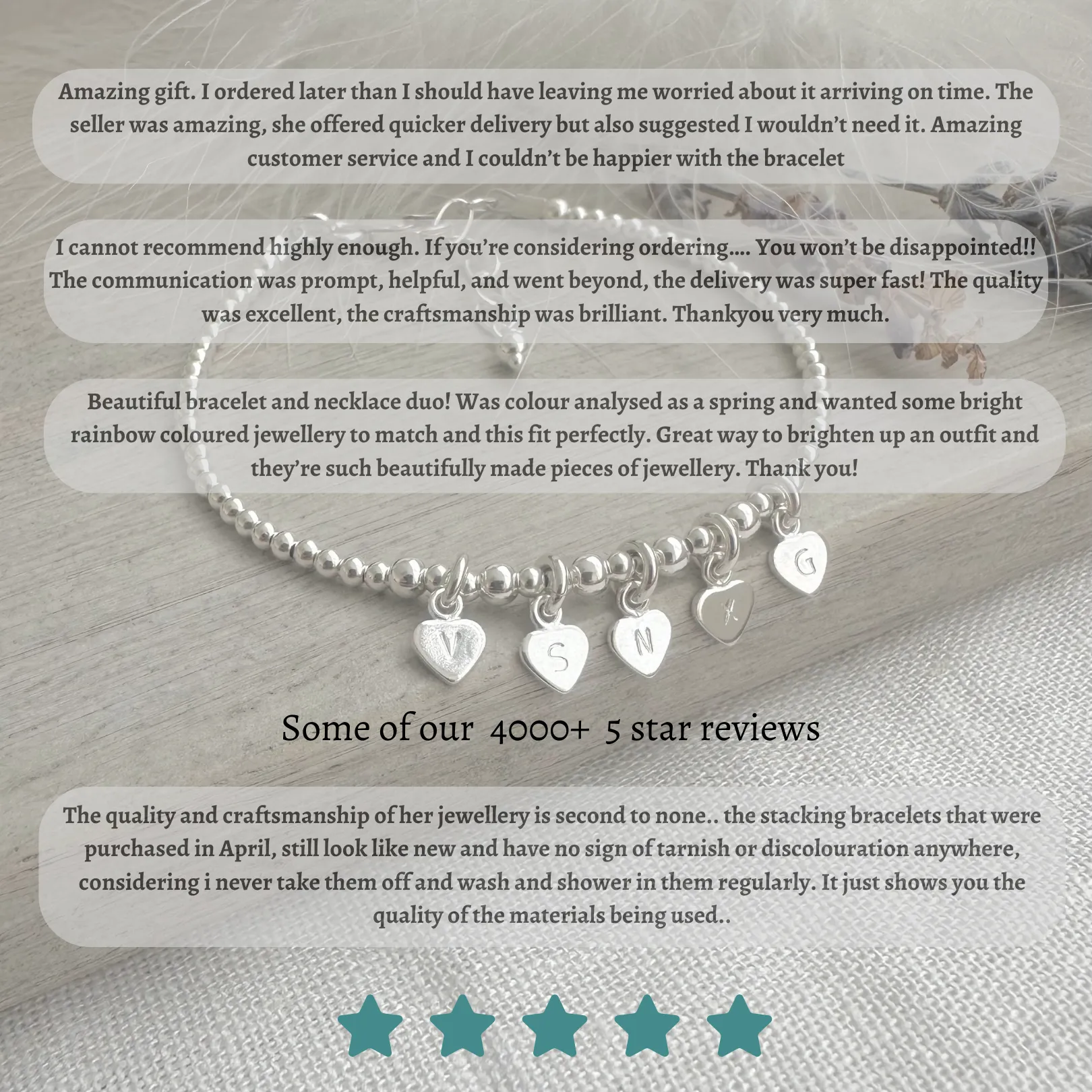 A Dainty September Birthstone Sapphire Bracelet Set, September Stacking Bracelets for Women in Sterling Silver
