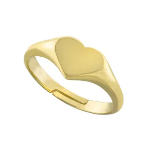 Adjustable Heart Signet Ring