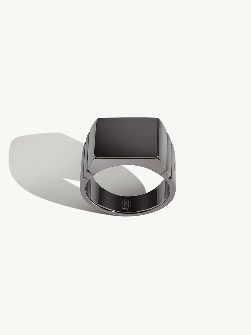 Adrian Signet Ring In Blackened Silver