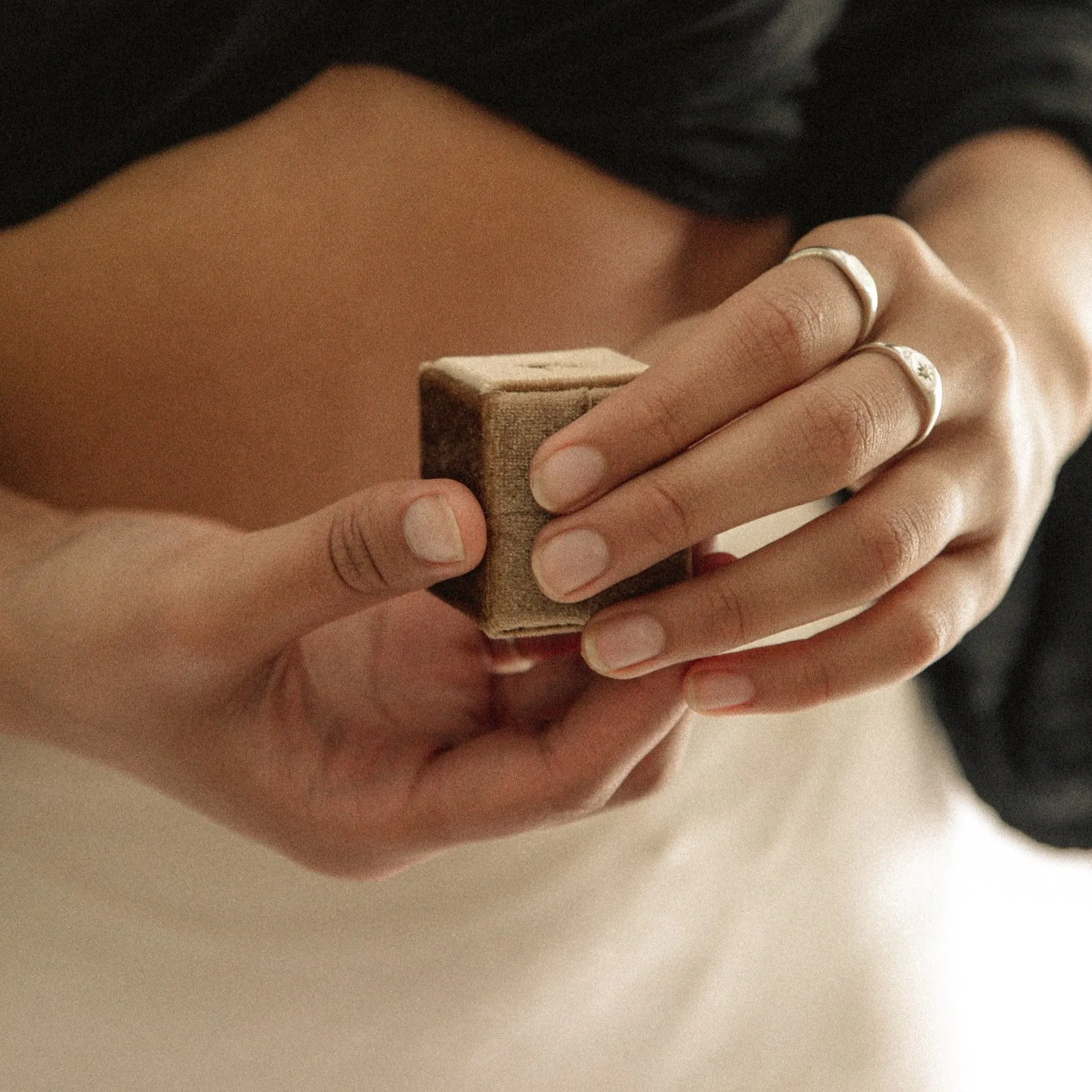 Adult Vintage Pearl Signet Ring - Silver
