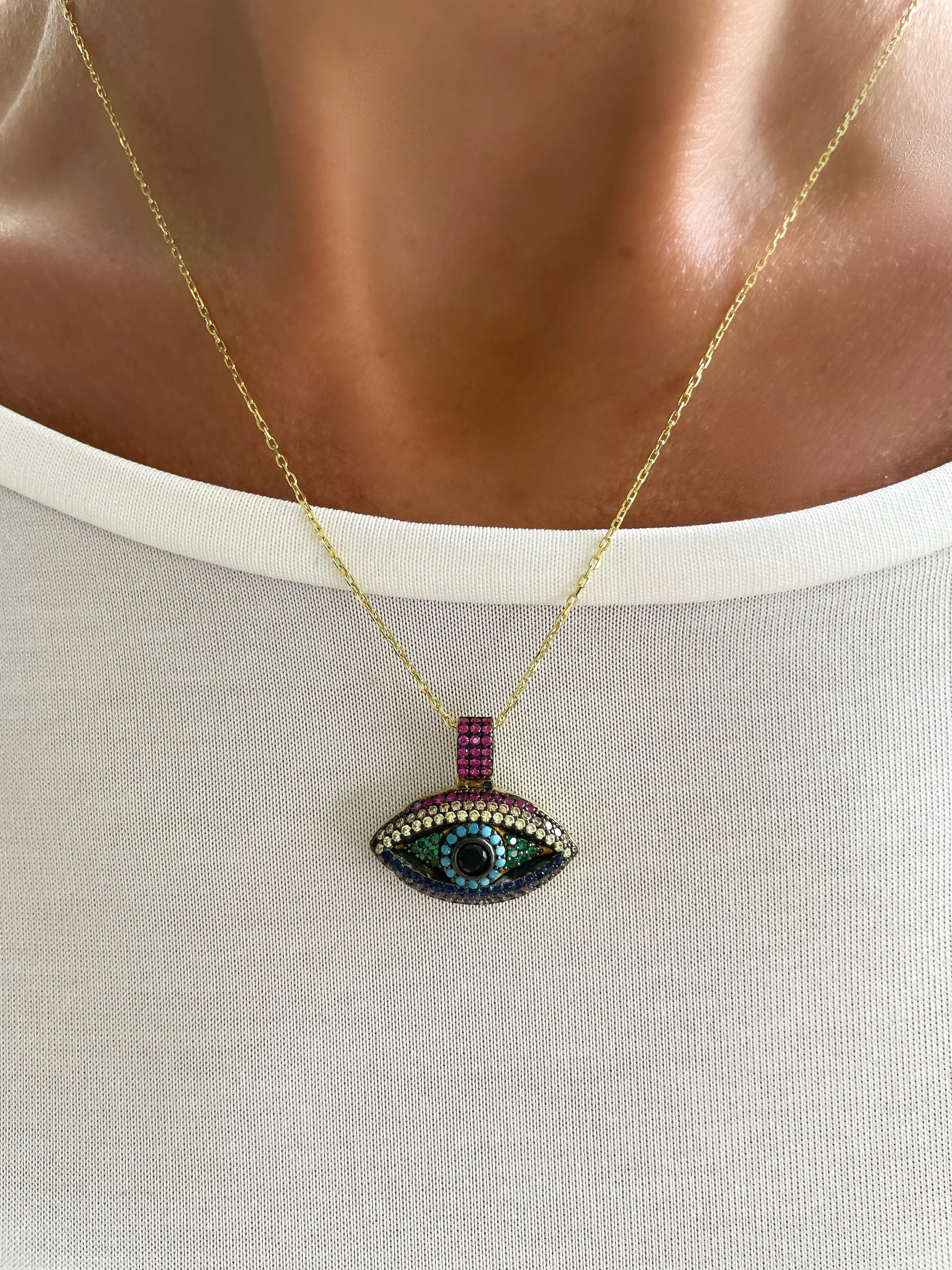 Alina Eye Necklace Multicolor
